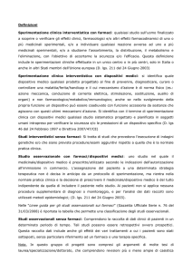 Definizioni Sperimentazione clinica interventistica con farmaci