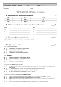 Test d`ingresso in storia e geografia