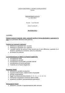 Matematica - Liceo Scientifico Guido Castelnuovo