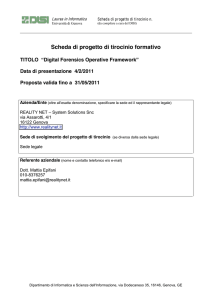 Scheda per la descrizione del progetto di stage