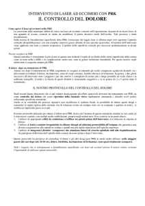 Il controllo del dolore dopo PRK