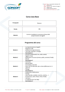 Corso Java Base - Consoft Informatica