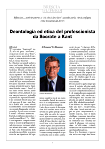 Deontologia ed etica del professionista da Socrate a Kant