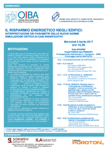 Locandina seminario Bari - Ordine degli Architetti, Pianificatori