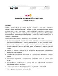 Ambiente Digitale per l`Apprendimento Scheda sintetica