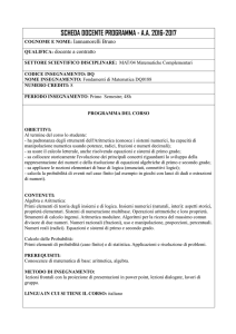 Fondamenti di Matematica - Dipartimento di Scienze umane