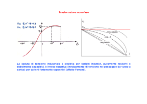 Trasformatore monofase La caduta di tensione industriale è positiva
