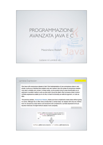 PROGRAMMAZIONE AVANZATA JAVA E C