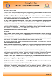 Curriculum vitae Daniela Tranquilli Franceschetti