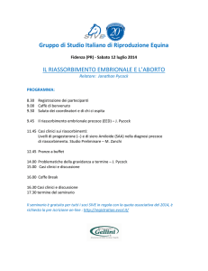 Gruppo di Studio Italiano di R IL RIASSORBIMENTO EMBRI