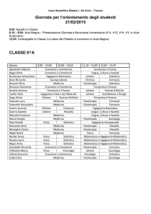 Giornata per l`orientamento degli studenti 21/02/2015 CLASSE:5^A