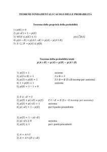 TEOREMI FONDAMENTALI CACOLO DELLE PROBABILITÀ