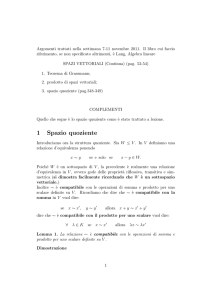 1 Spazio quoziente