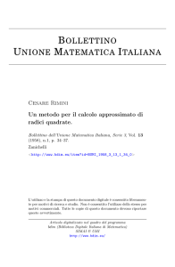 Un metodo per il calcolo approssimato di radici quadrate.