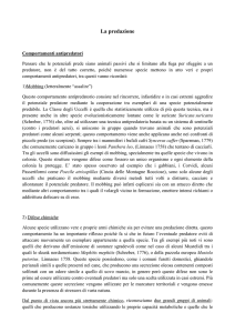 comportamenti antipredatori - Progetto e