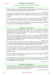 Problemi sulle applicazioni del teorema di Pitagora
