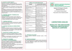 laboratorio analisi modalita` per esecuzione prelievi