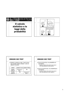 Lezione 6 Leggi della probabilità