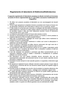 Regolamento di laboratorio di Elettronica/Elettrotecnica