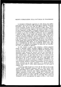RECENTI PUBBLICAZIONI SULLA BATTAGLIA DI STALINGRADO