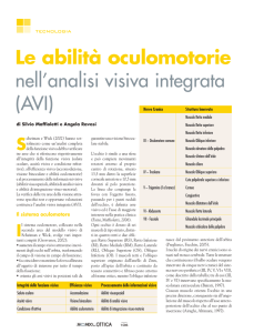Le abilità oculomotorie nell`analisi visiva integrata