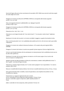 Esercizi di logica discussi in due esercitazioni di
