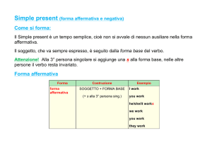 SIMPLE PRESENT (affermativa) - Istituto Comprensivo “Anagni Primo”