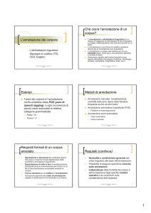 L`annotazione dei corpora Che cos`è l`annotazione di