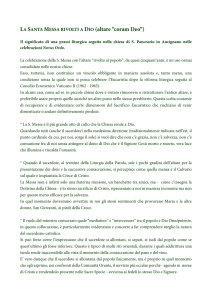 LA SANTA MESSA RIVOLTI A DIO (altare “coram Deo”)