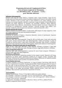 Complementi di Fisica - Dipartimento di Matematica