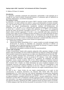 Impiego topico della “capsaicina” nel trattamento del Dolore