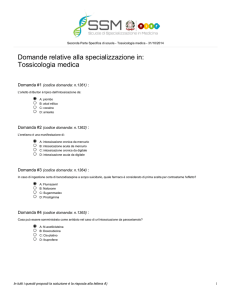 Tossicologia medica - Scuole di Specializzazione in Medicina