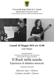 Il Rock nella scuola - Dipartimento di Scienze umane