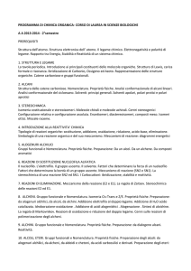 PROGRAMMA DI CHIMICA ORGANICA- CORSO DI