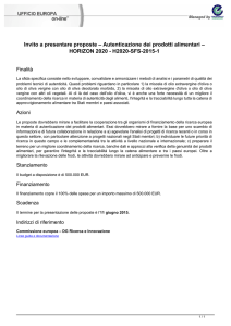Invito a presentare proposte – Autenticazione dei prodotti alimentari