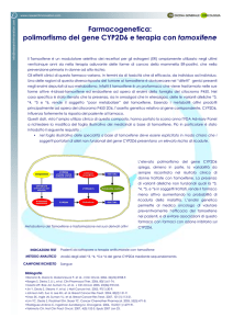 polimorfismo del gene CYP2D6 e terapia con tamoxifene