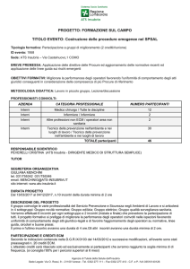 PROGETTO: FORMAZIONE SUL CAMPO TITOLO EVENTO