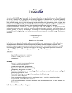 Il Gruppo INNOWATIO, cerca uno/a Data Science Operation