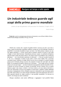 Un industriale tedesco guarda agli scopi della prima guerra mondiale