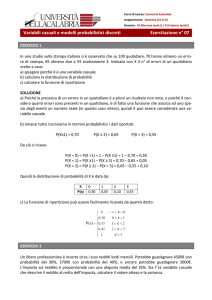 Esercizi 07 - Var. Casuali e modelli probabilistici discreti