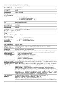 CORSO DI INSEGNAMENTO _MATEMATICA E STATISTICA