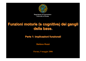 Funzioni motorie (e cognitive) dei gangli della base.