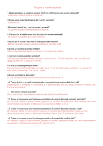 Frazioni e numeri decimali