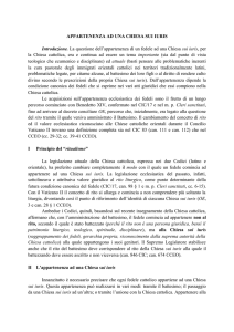 appartenenza ad una chiesa sui iuris