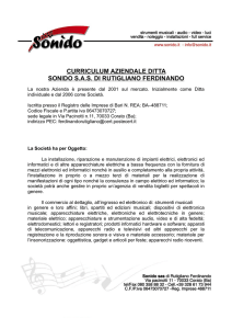 curriculum aziendale ditta sonido sas di rutigliano ferdinando