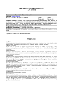 basi di dati e sistemi informativi aa 2014-15
