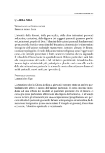 QUARTA AREA Bressan mons. Luca L`identità della diocesi, della