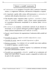 Sistemi e modelli matematici