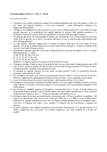 Economia politica (Parte 1) – Prof. V. Parisi Concorrenza perfetta 1