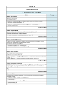 Scheda 18 pratiche anagrafiche 1. Valutazione della probabilità